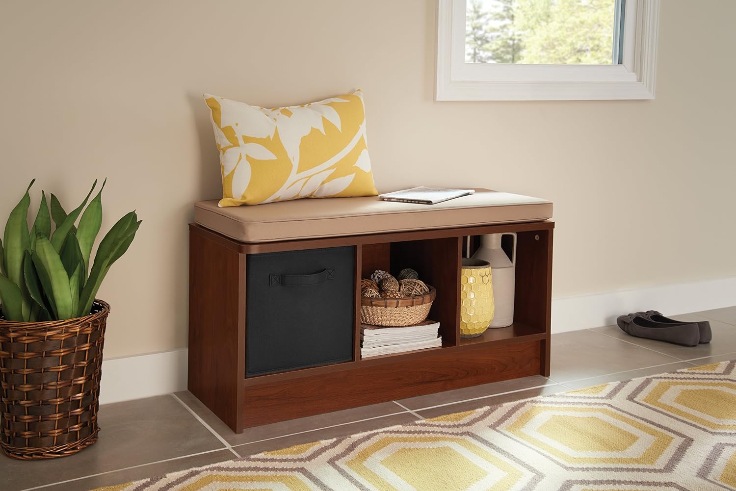 Multi-cubby Fabric Storage Benches