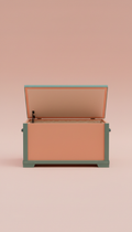 Lift-Top Wood Storage Trunk