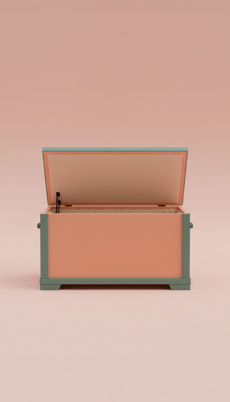 Lift-Top Wood Storage Trunk