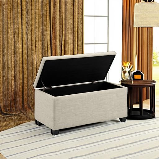 Upholstered Storage Ottoman Bench