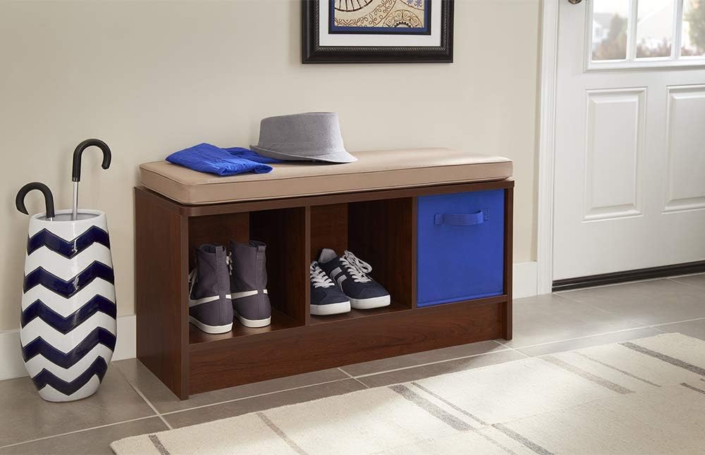 Cushioned 3-Cube Storage Bench