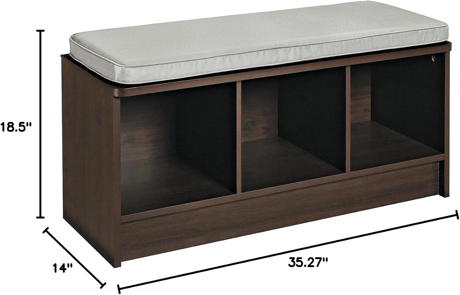 Cushioned 3-Cube Storage Bench
