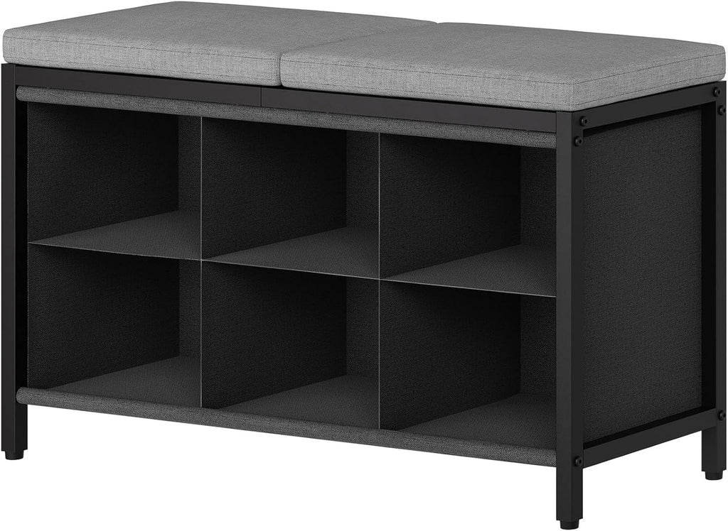 Cushioned Compartment Shoe Storage Bench
