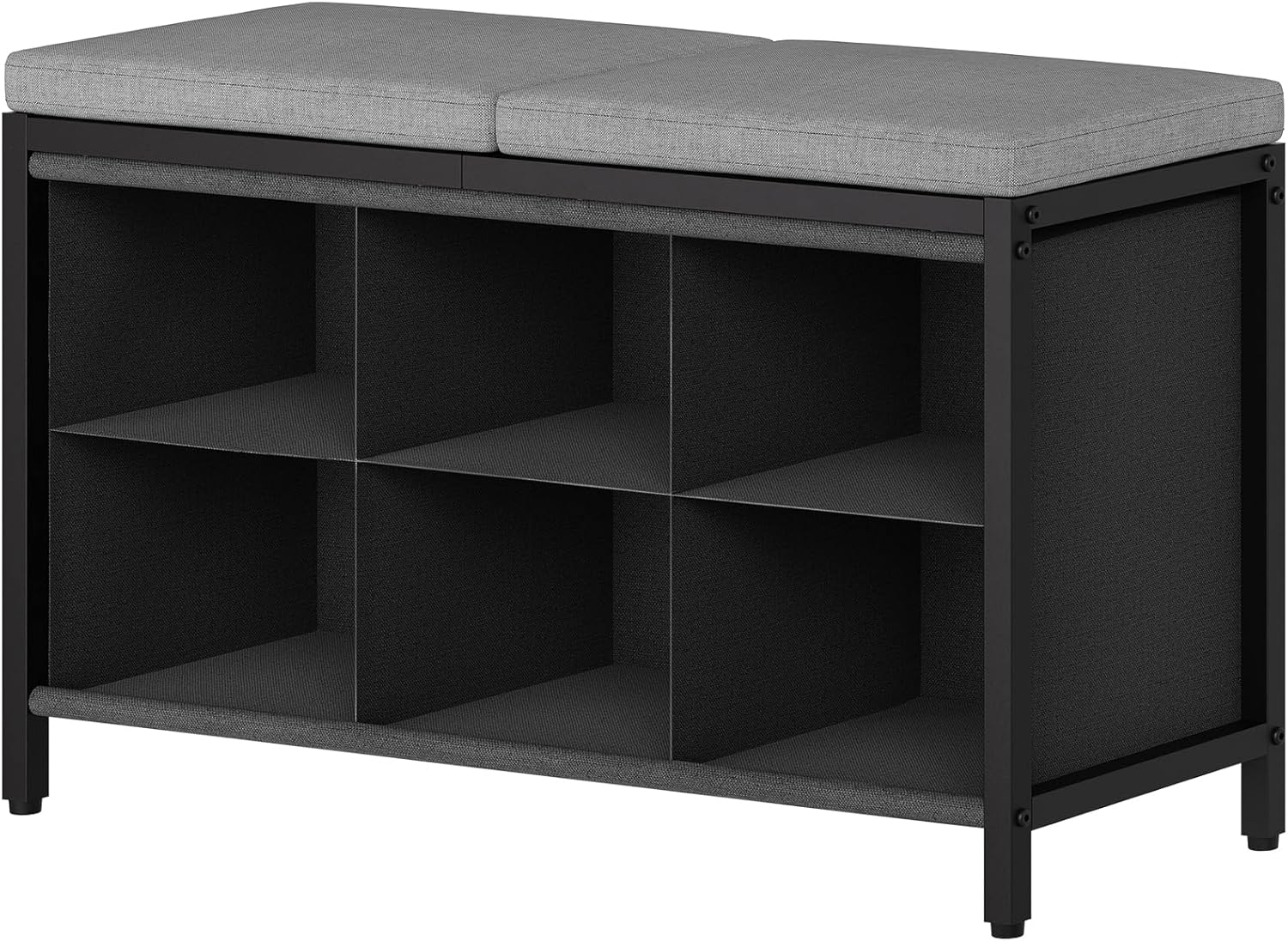 Cushioned Compartment Shoe Storage Bench