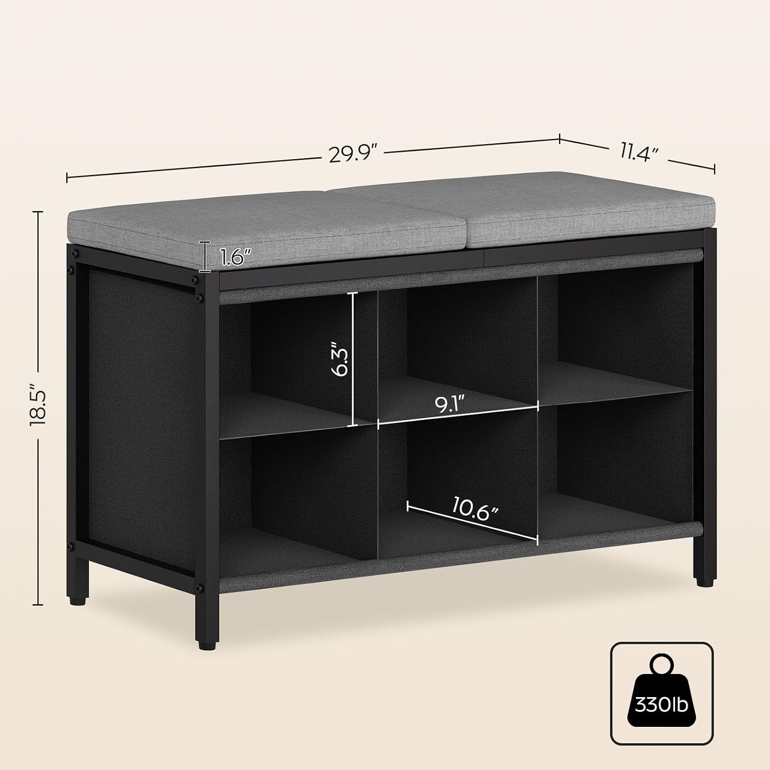 Cushioned Compartment Shoe Storage Bench