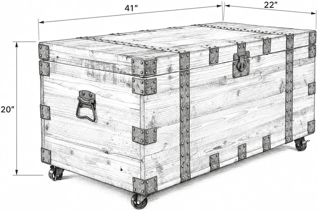 Wheeled Solid Wood Storage