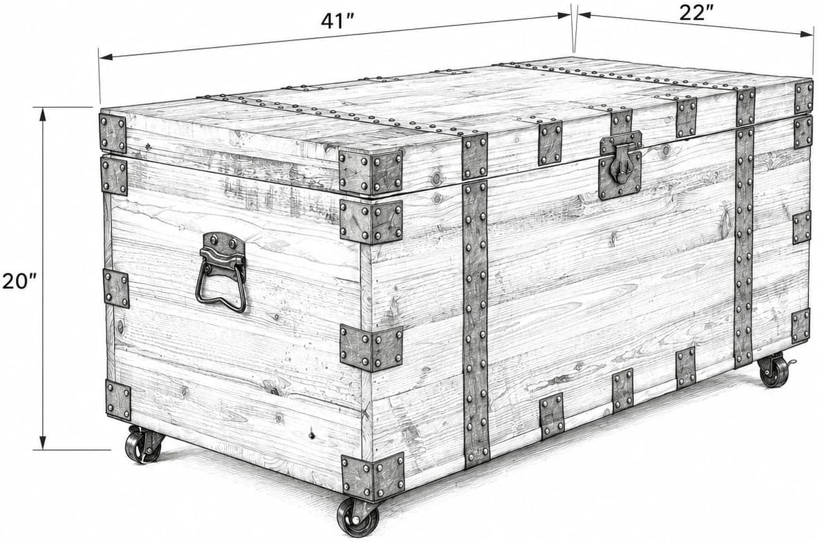 Wheeled Solid Wood Storage