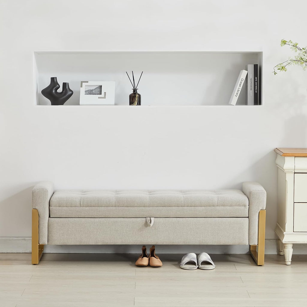 Tufted Upholstered Storage Bench