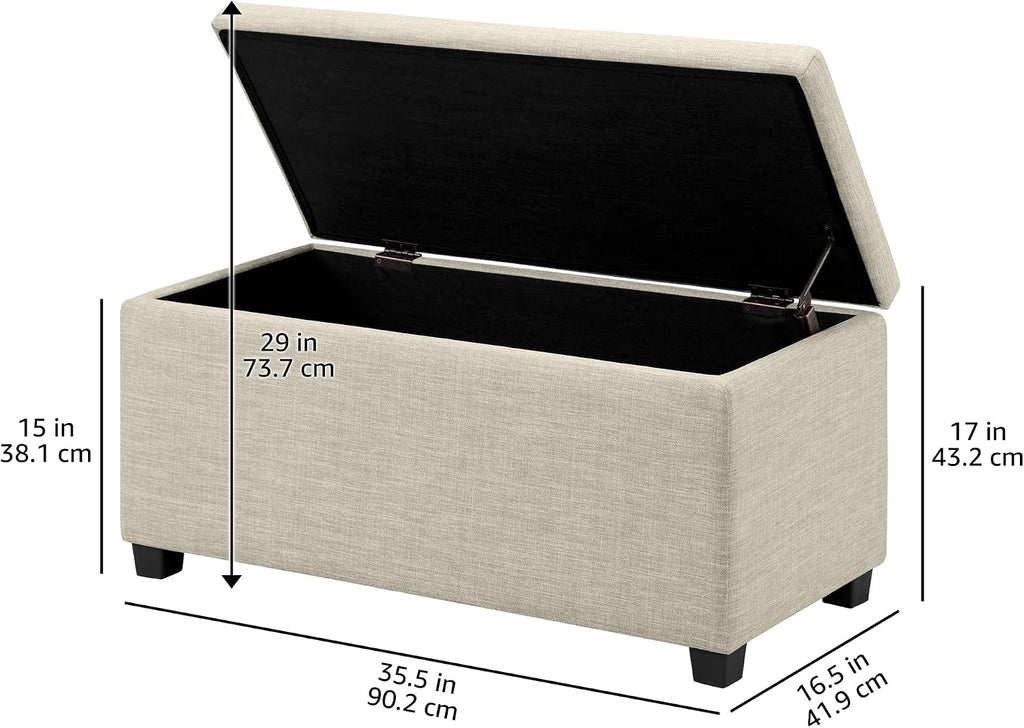 Upholstered Storage Ottoman Bench