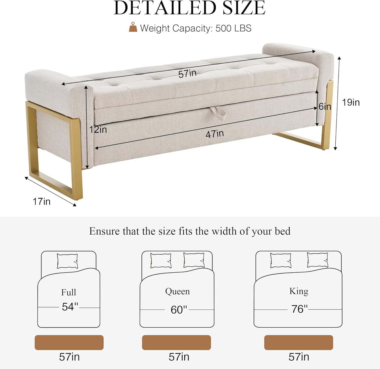 Tufted Upholstered Storage Bench
