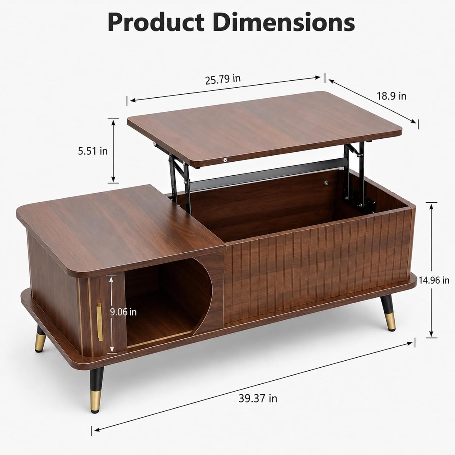 Walnut Lift Top Coffee Table