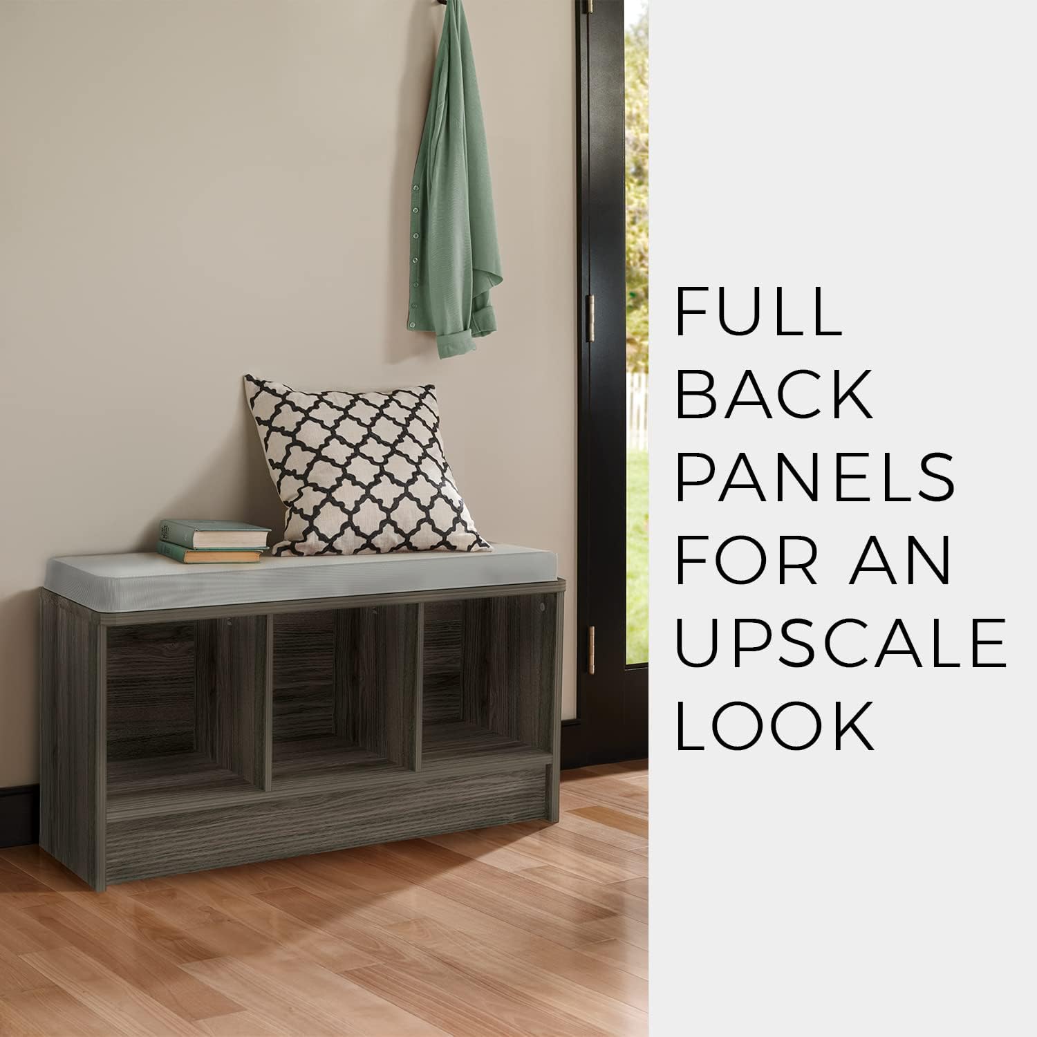 Cushioned 3-Cube Storage Bench