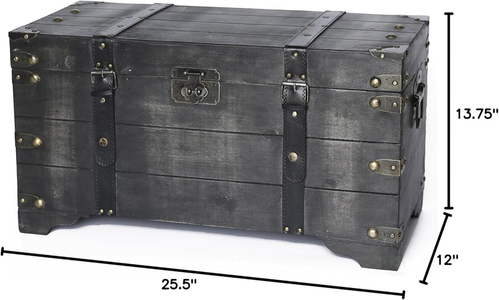 Distressed Wooden Storage Trunk