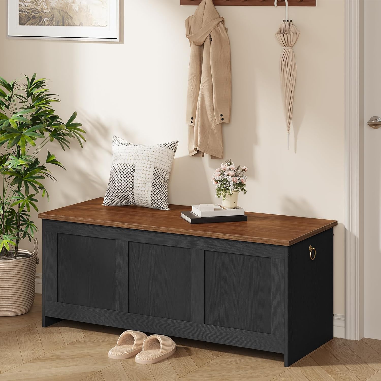 Lift Top Retro Storage Chest Bench