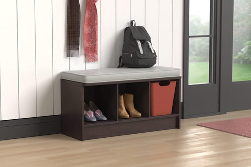Cushioned 3-Cube Storage Bench