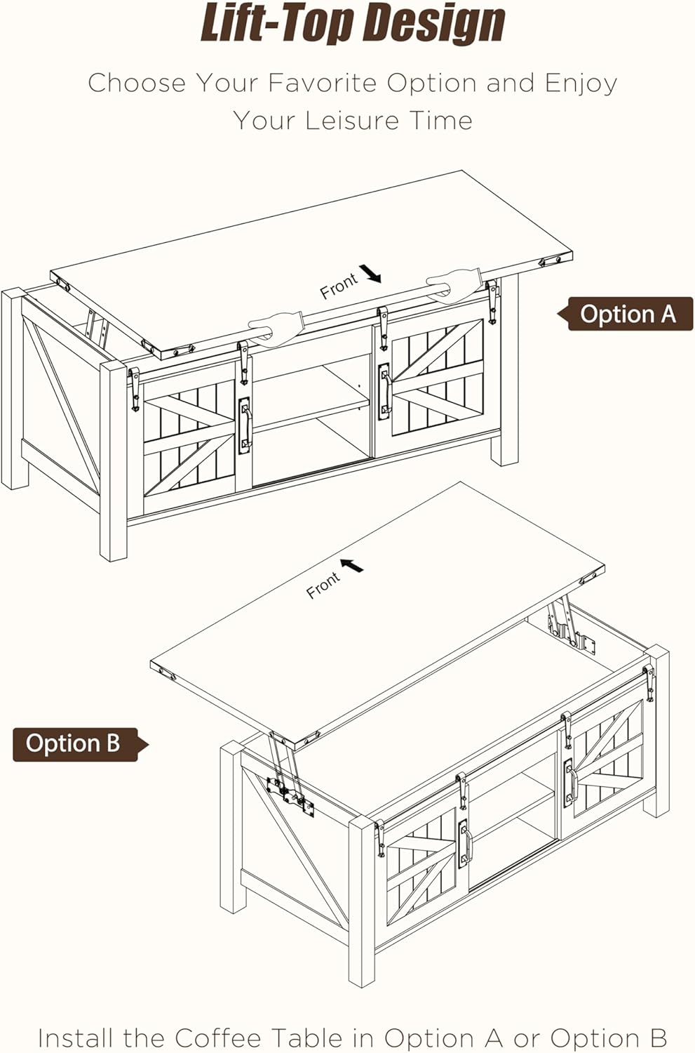 Farmhouse Lift Top Coffee Table