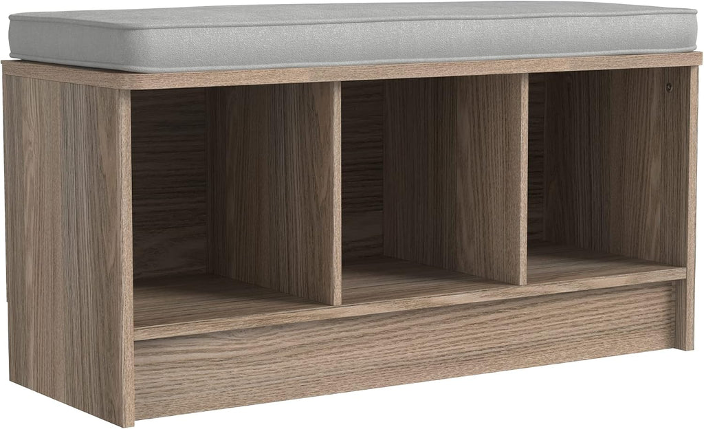 3-Cube Cushioned Storage Bench