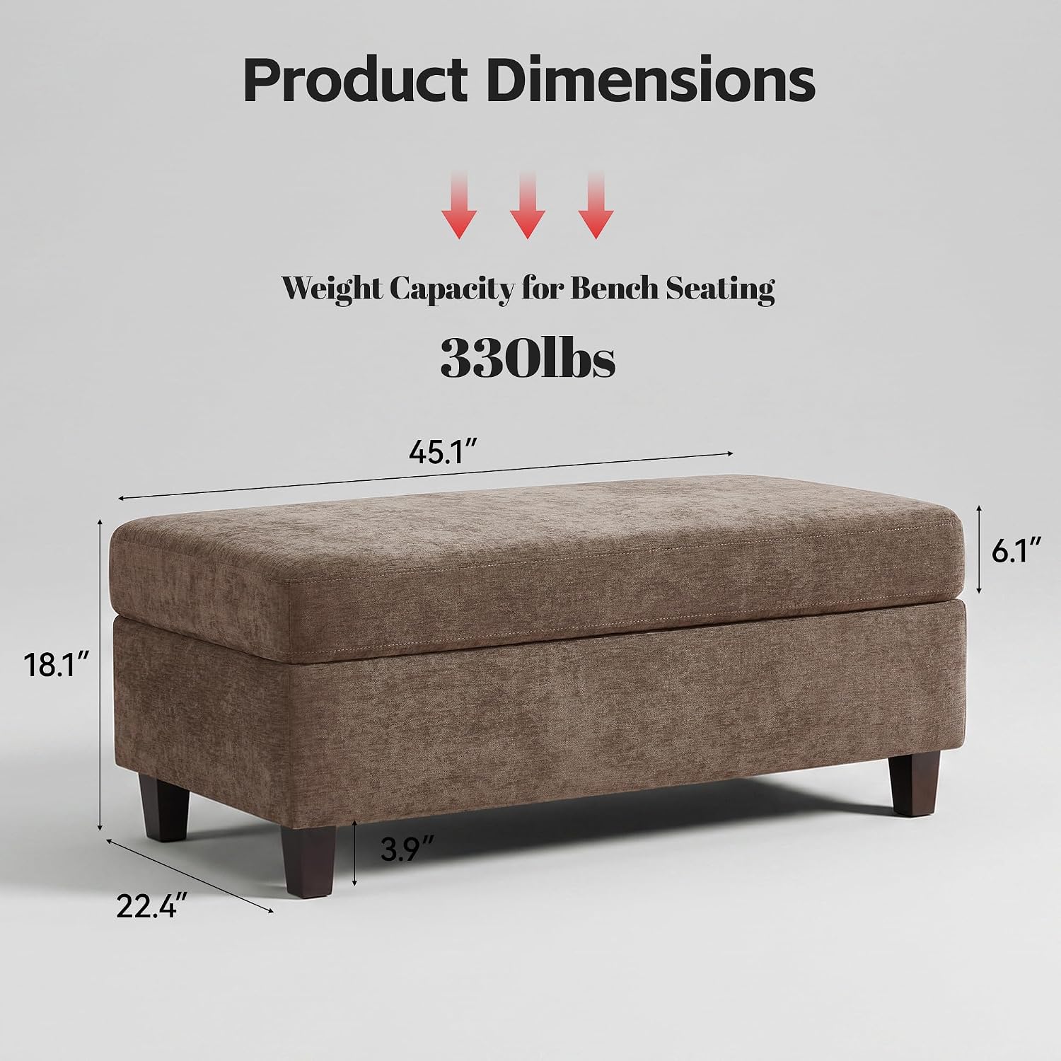 Chenille Storage Ottoman Coffee Table