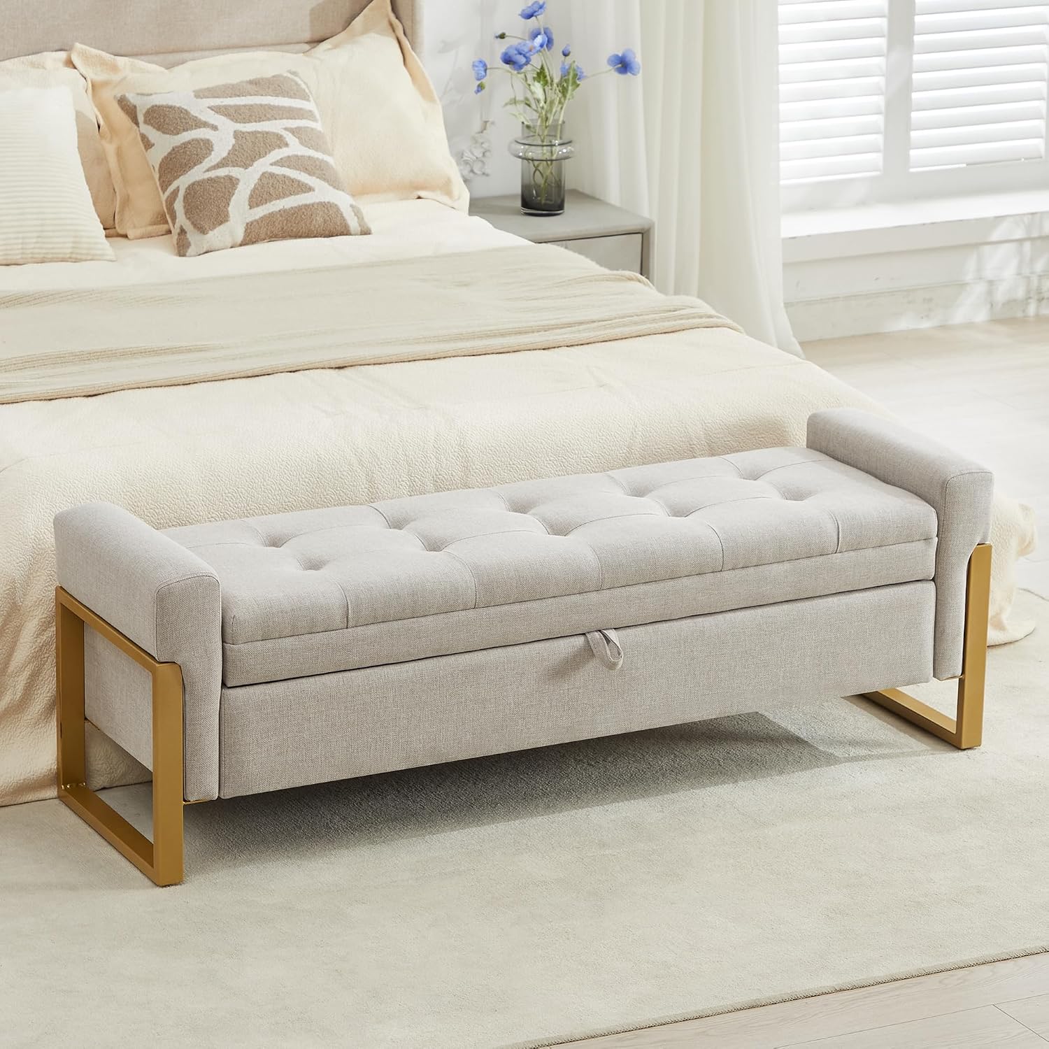 Tufted Upholstered Storage Bench