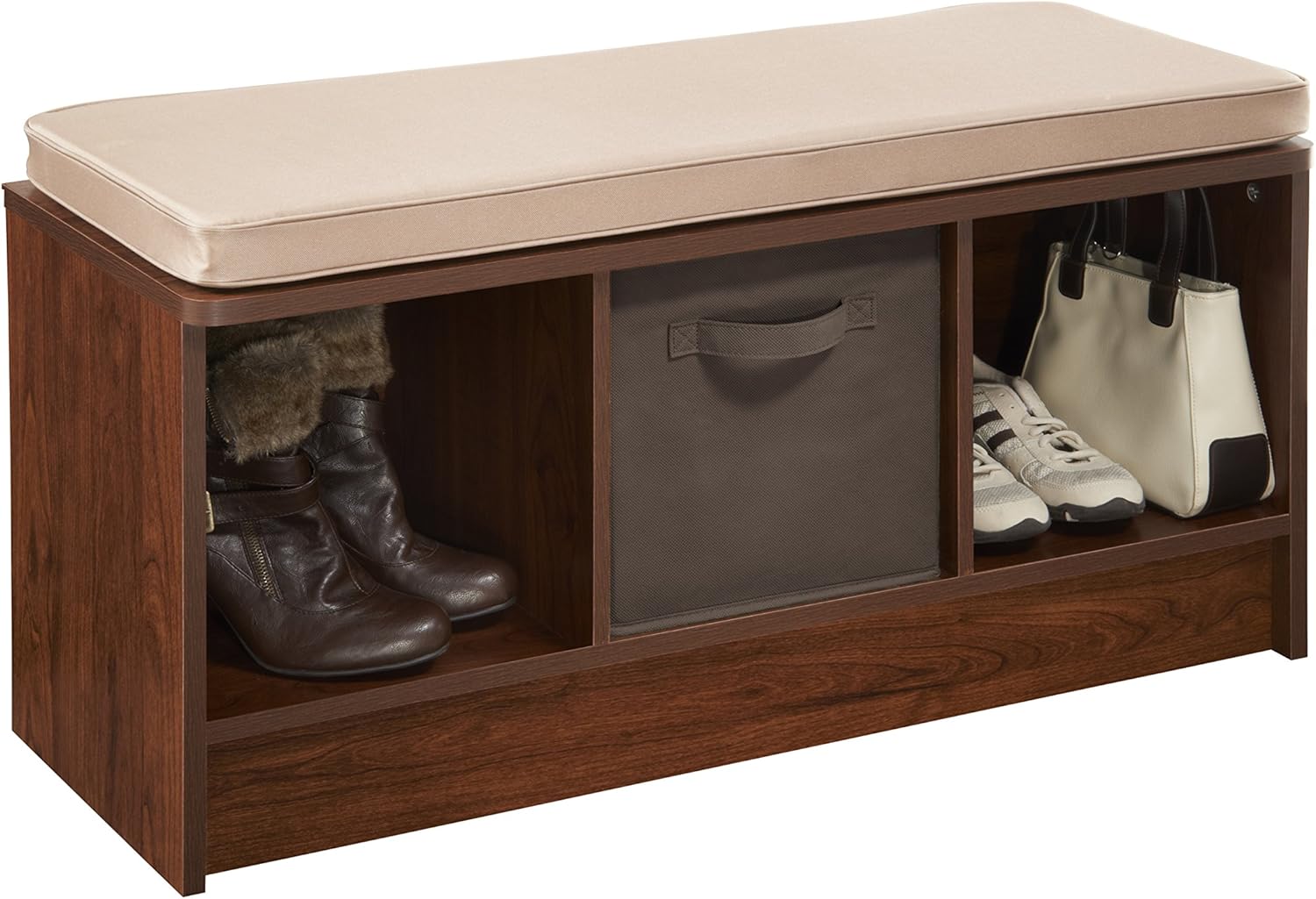 Cushioned 3-Cube Storage Bench