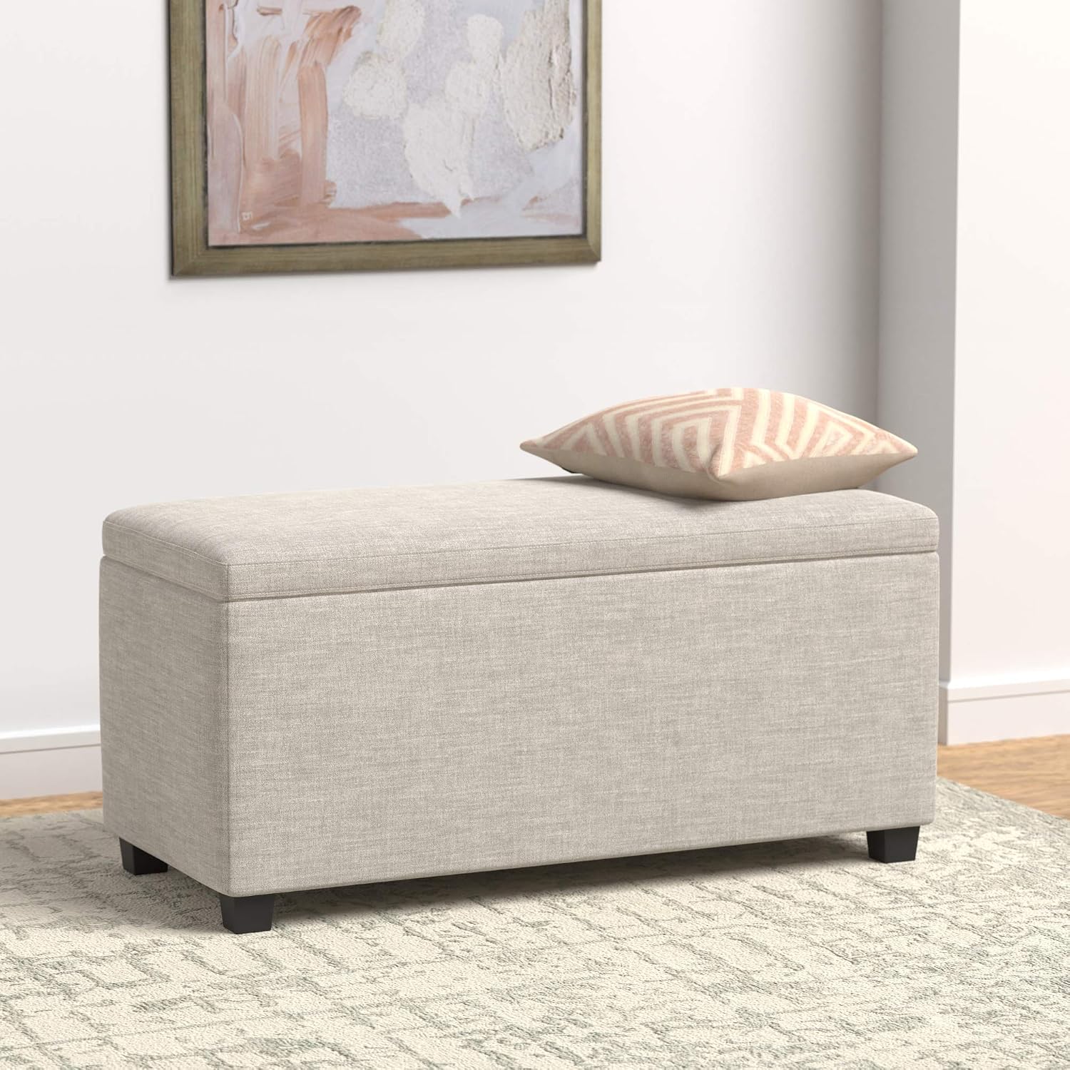 Upholstered Storage Ottoman Bench