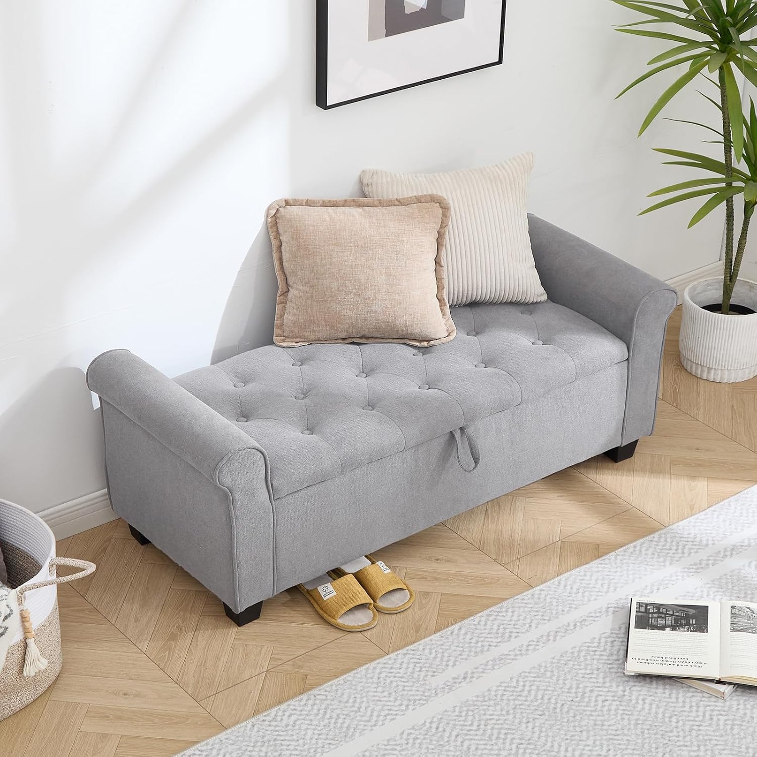 Upholstered End Bed Storage Bench