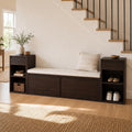 Wood Shoe Storage Bench with Cushion