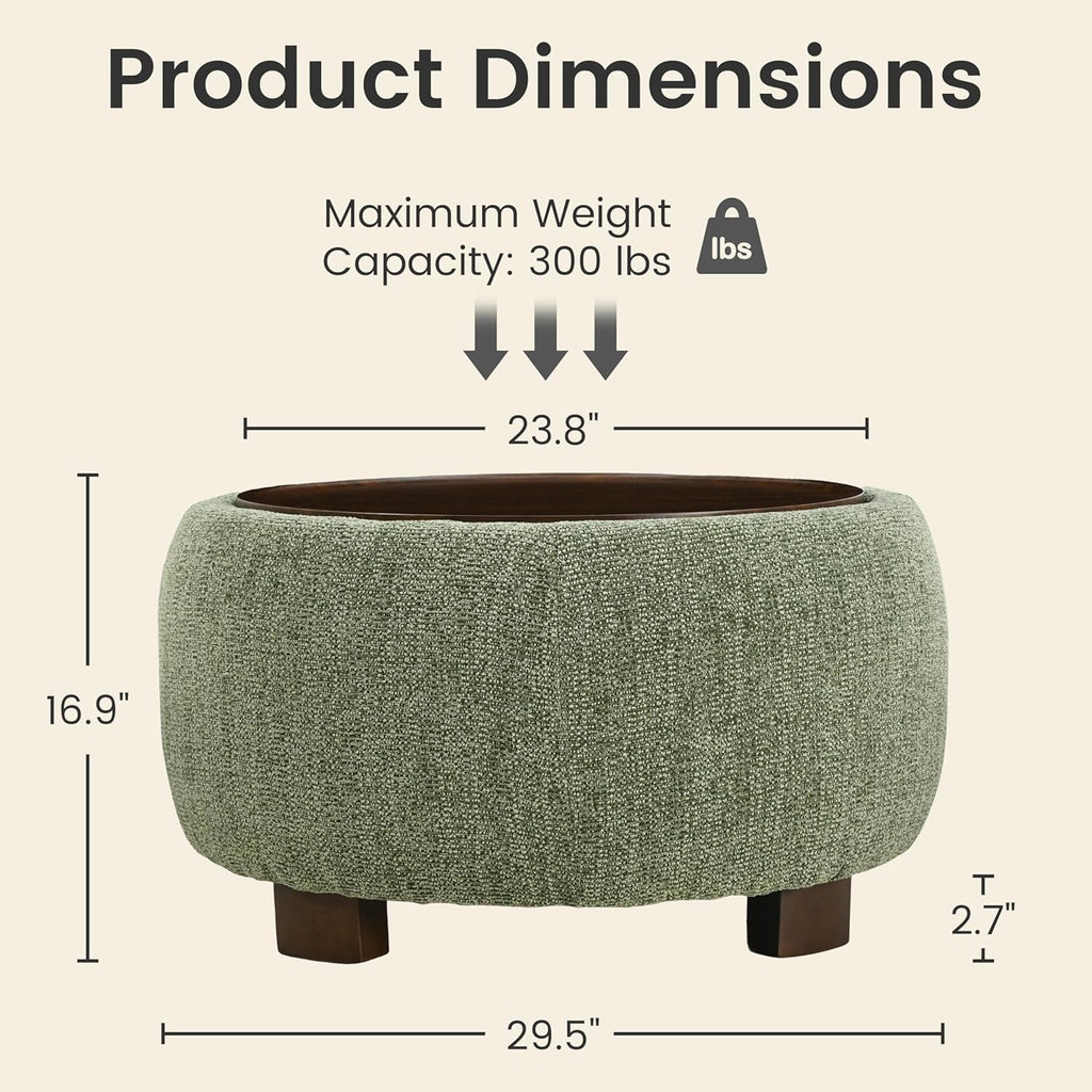 Round Storage Ottoman Coffee Table
