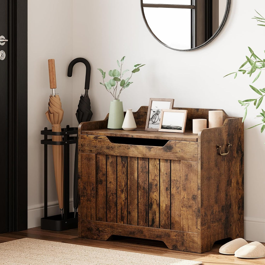 Retro Wooden Storage Chest Bench