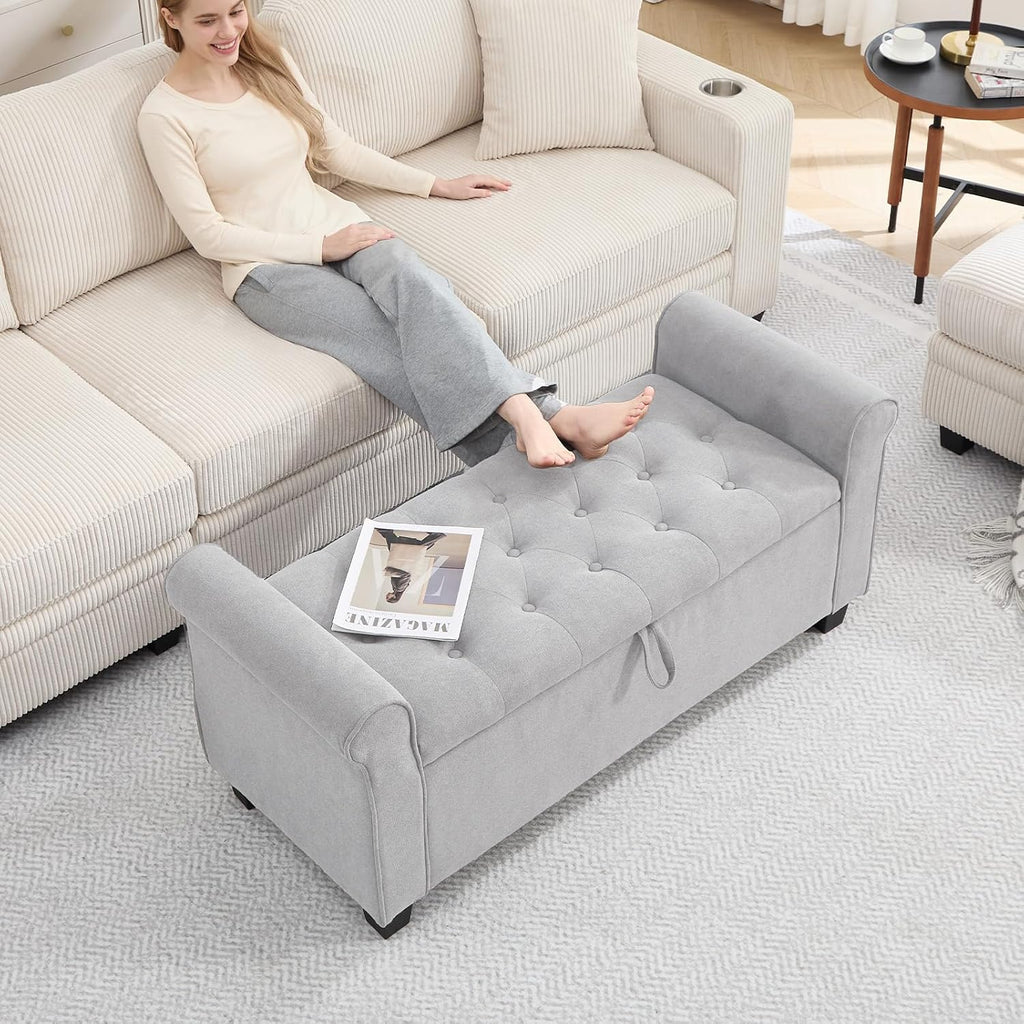 Upholstered End Bed Storage Bench