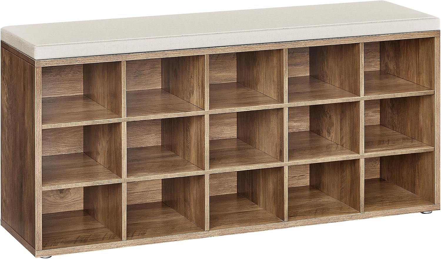 Cushioned Cubby Entryway Shoe Bench