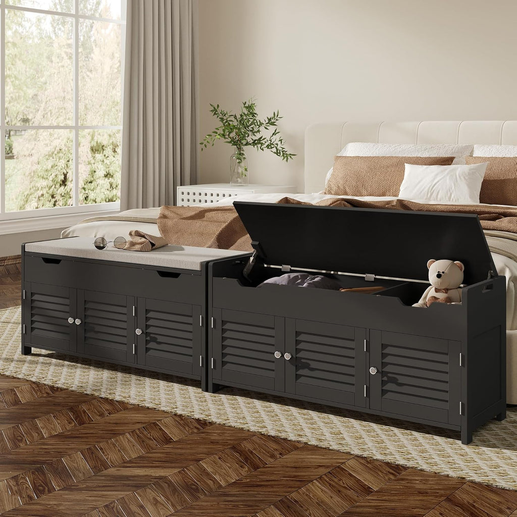 Entryway Shoe Bench with Cushioned Seat