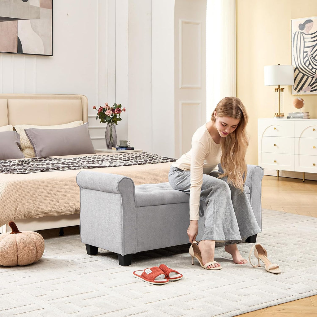 Upholstered End Bed Storage Bench
