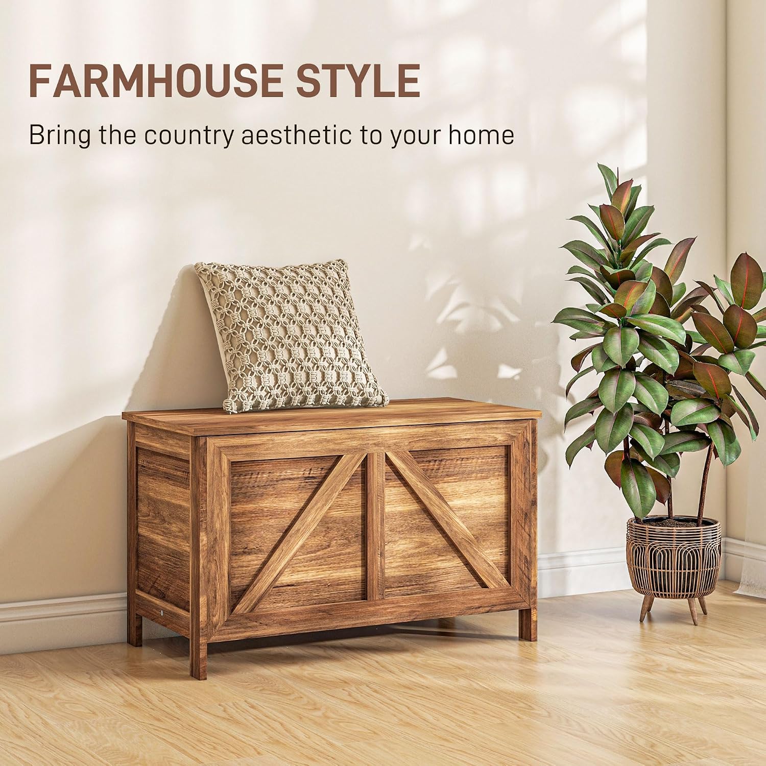 Farmhouse Lift Top Storage Bench