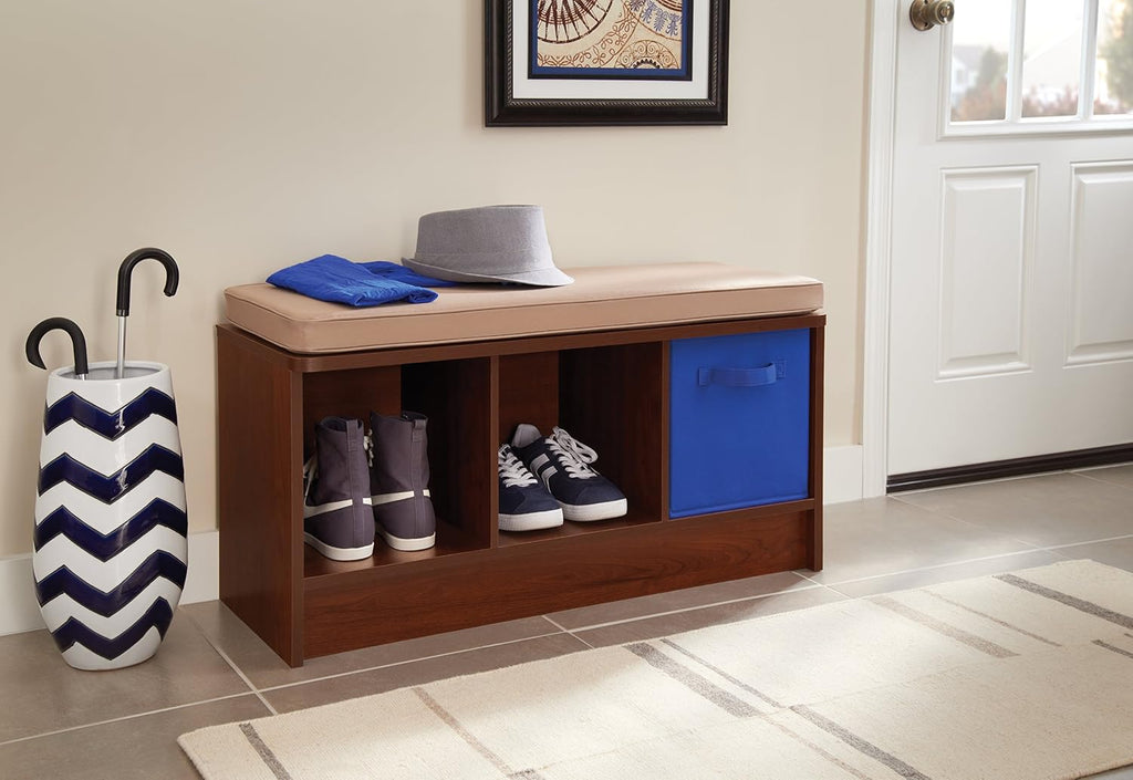 Cushioned 3-Cube Storage Bench