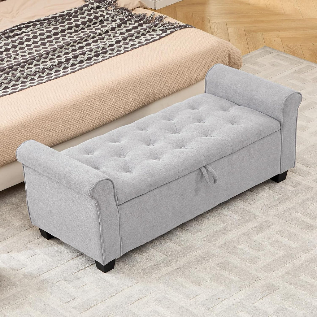 Upholstered End Bed Storage Bench