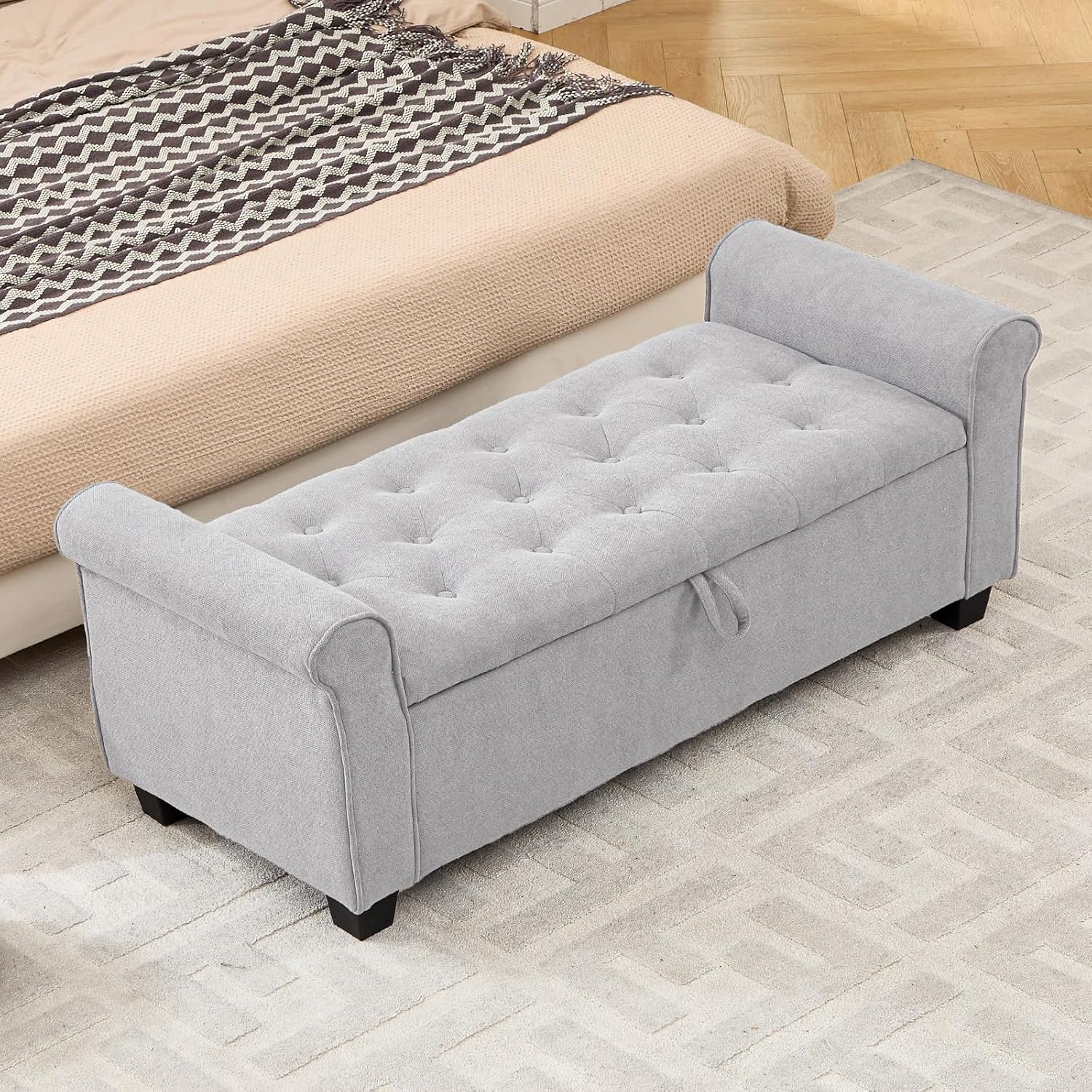 Upholstered End Bed Storage Bench