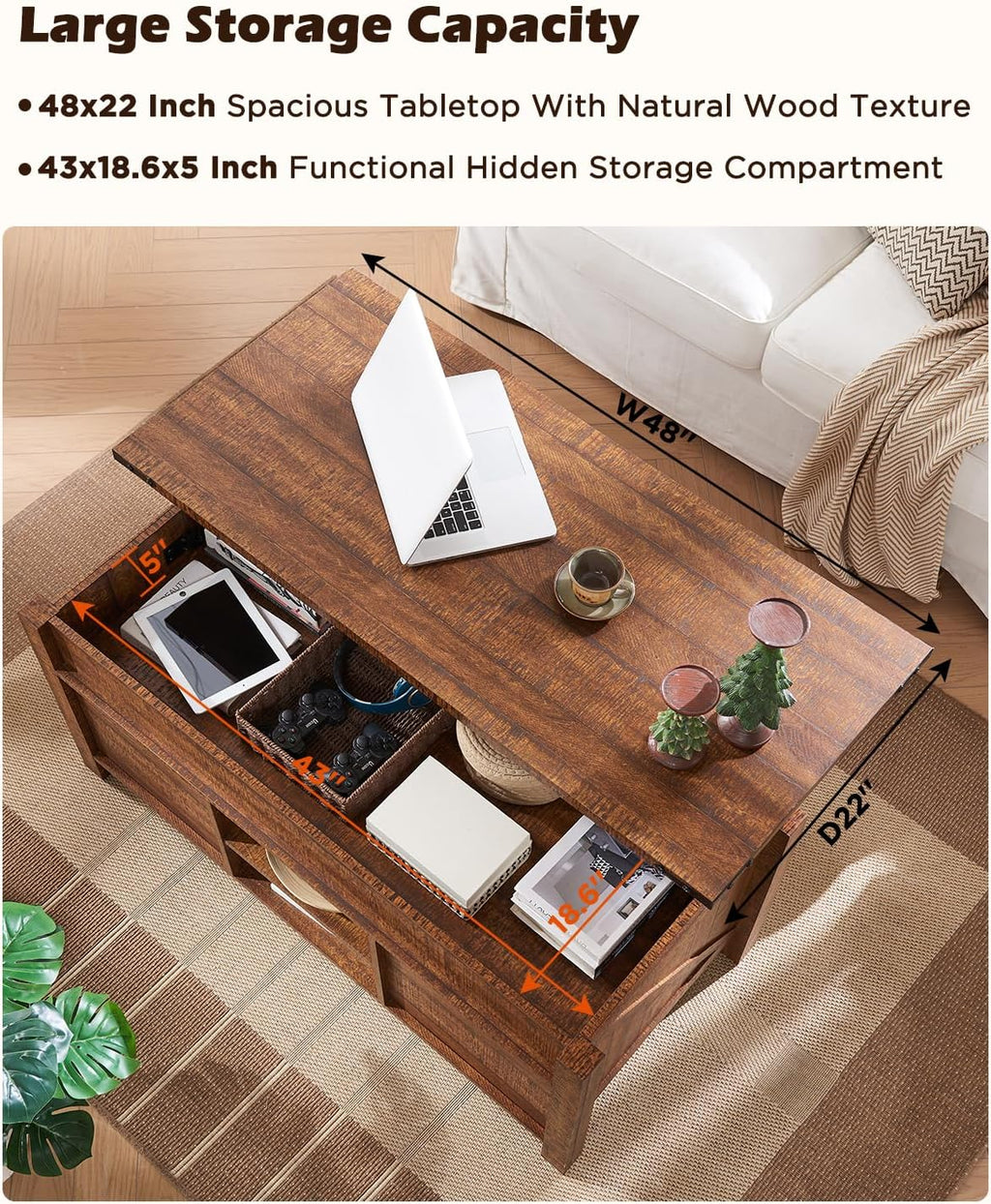 Farmhouse Lift Top Coffee Table