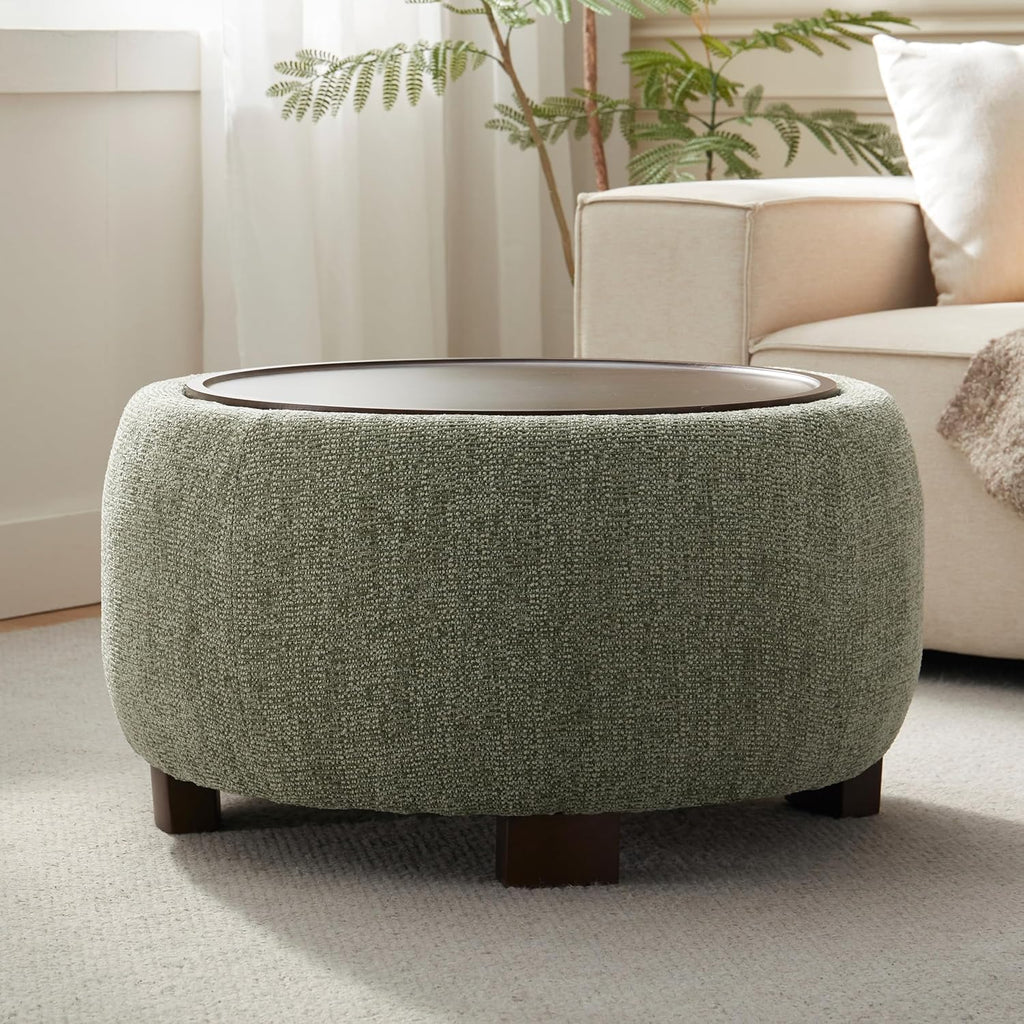 Round Storage Ottoman Coffee Table