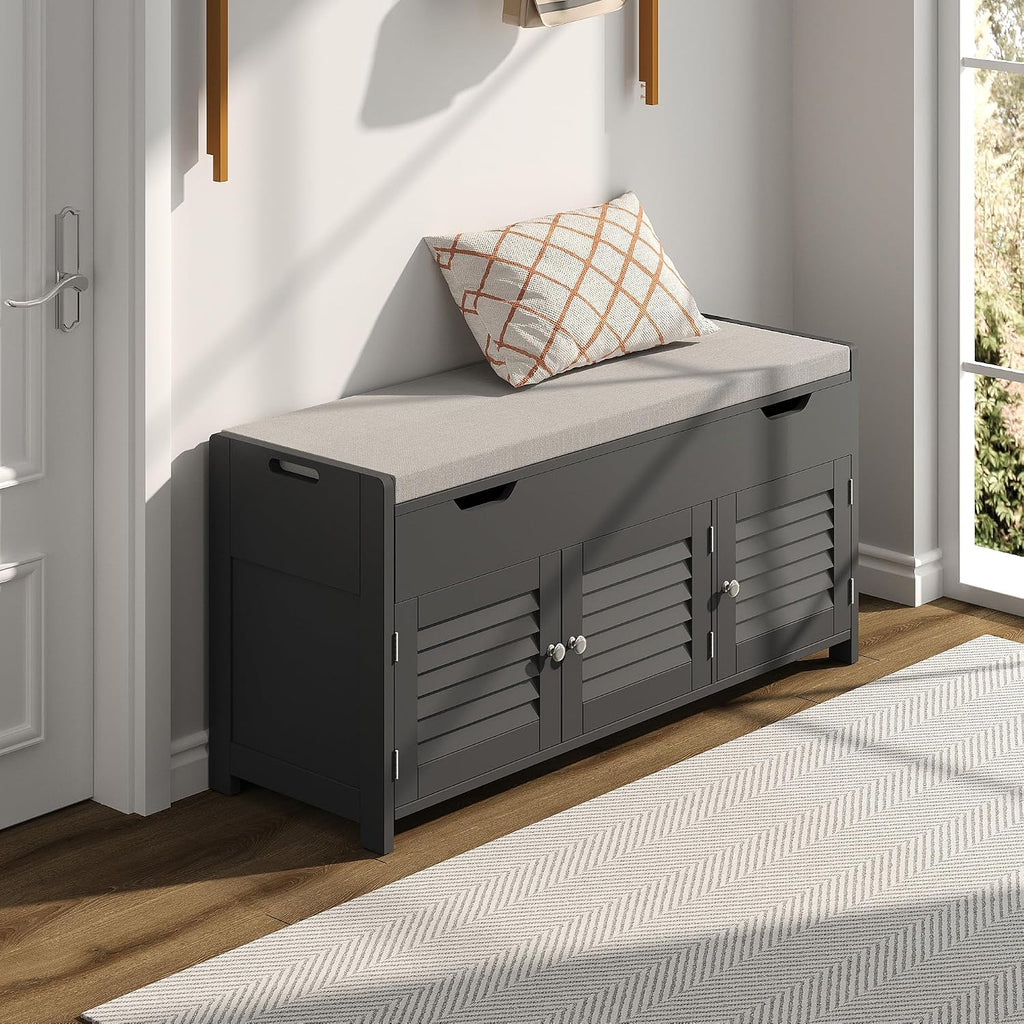 Entryway Shoe Bench with Cushioned Seat