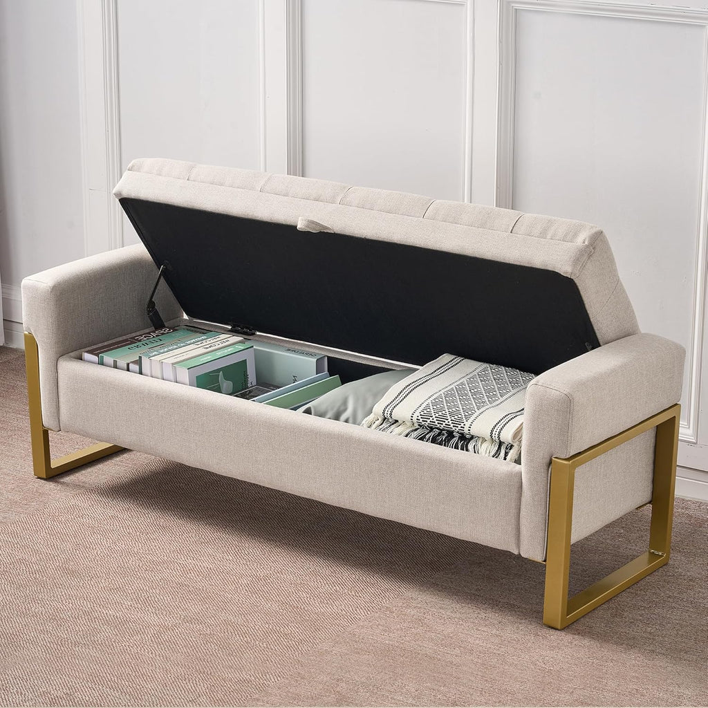 Tufted Upholstered Storage Bench