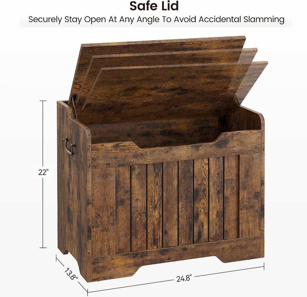 Retro Wooden Storage Chest Bench