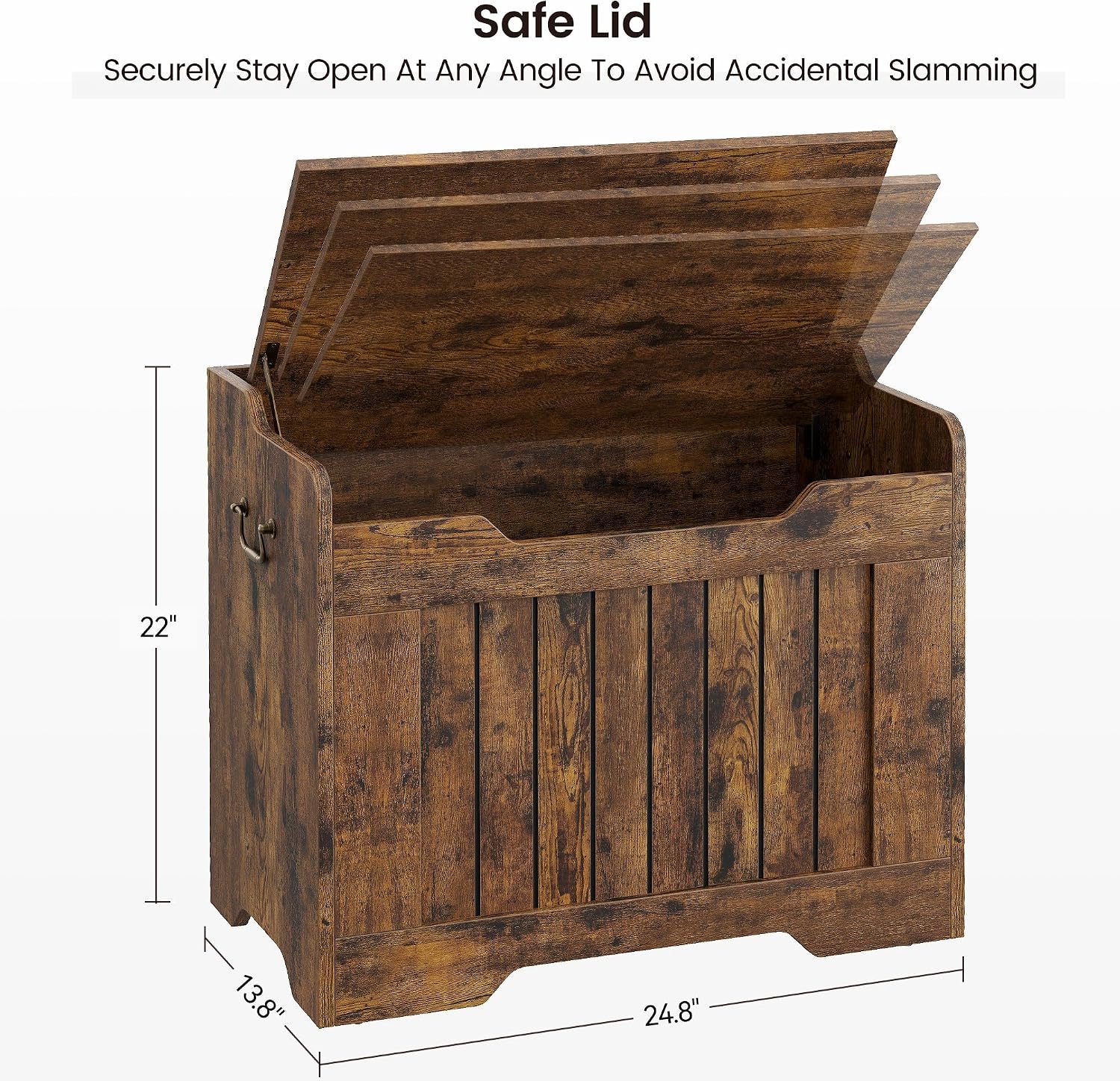 Retro Wooden Storage Chest Bench