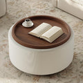 Round Linen Storage Ottoman Table