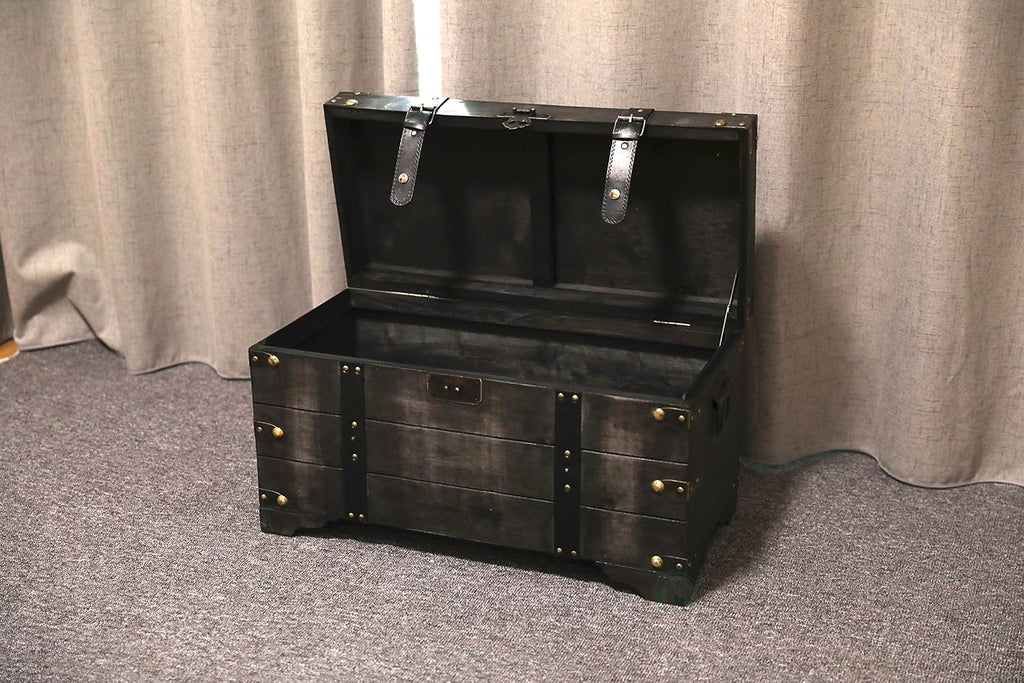 Distressed Wooden Storage Trunk