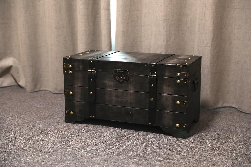 Distressed Wooden Storage Trunk
